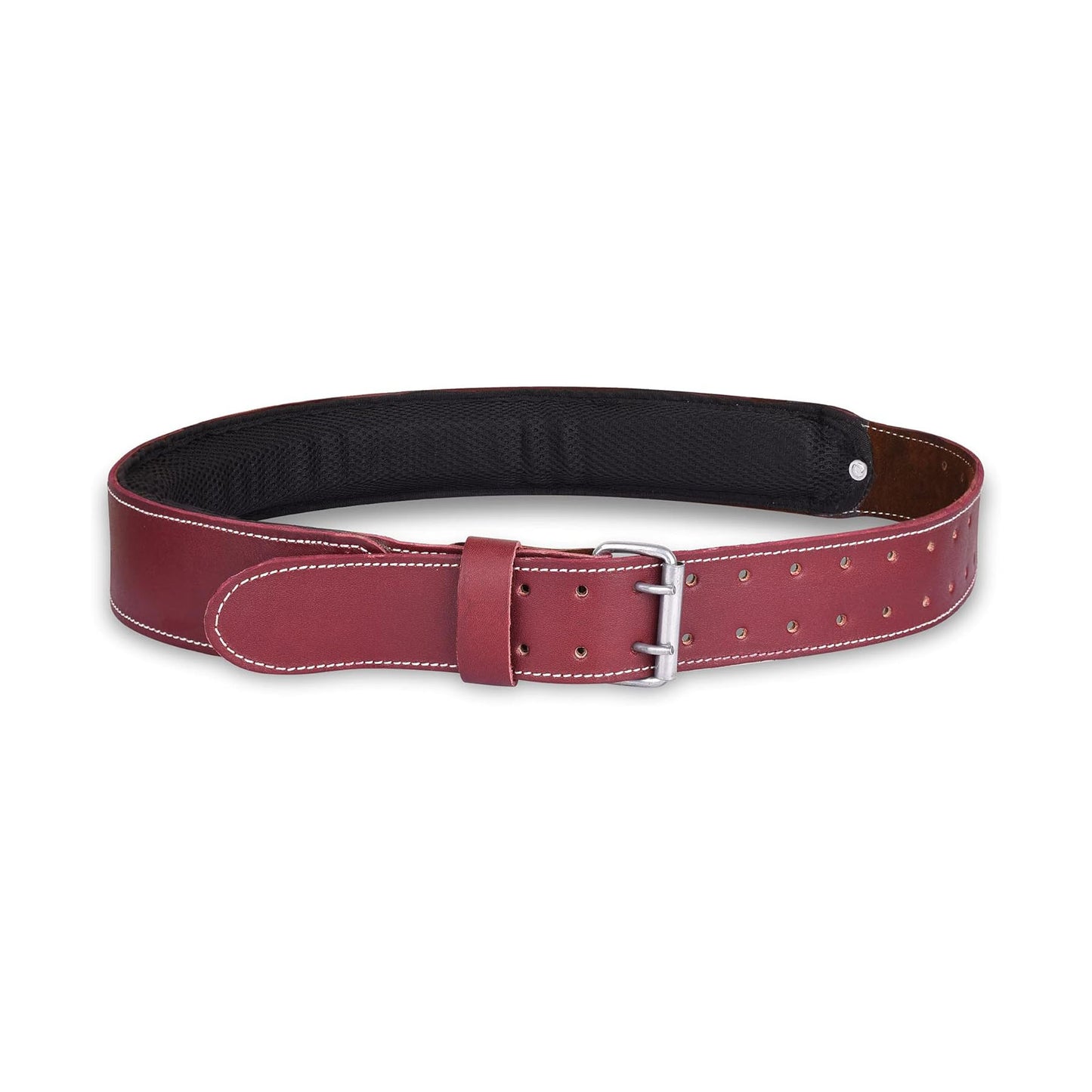FEURI Premium Grain Leather Work Belt (Maroon) With Foam Padding