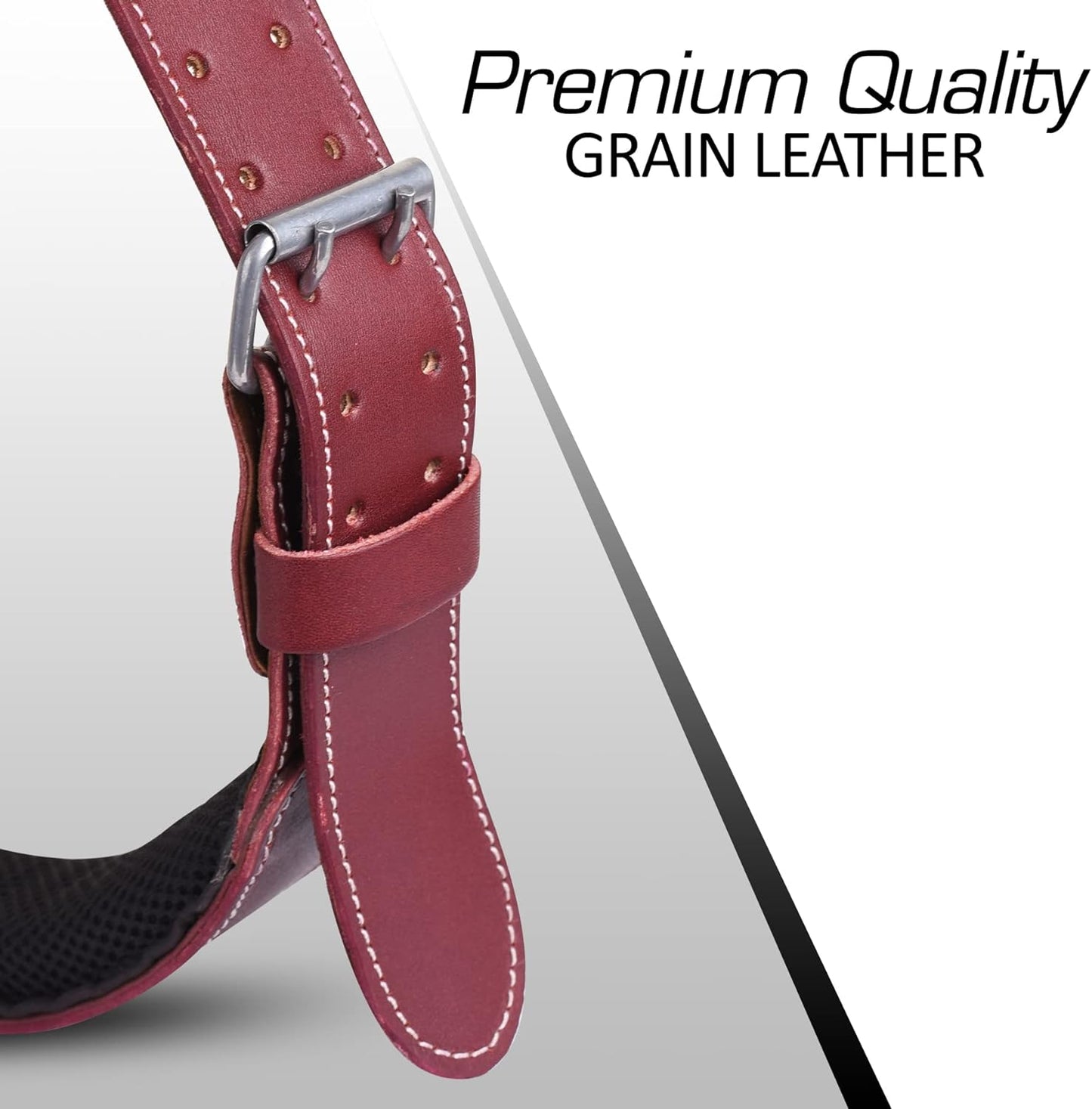 FEURI Premium Grain Leather Work Belt (Maroon) With Foam Padding