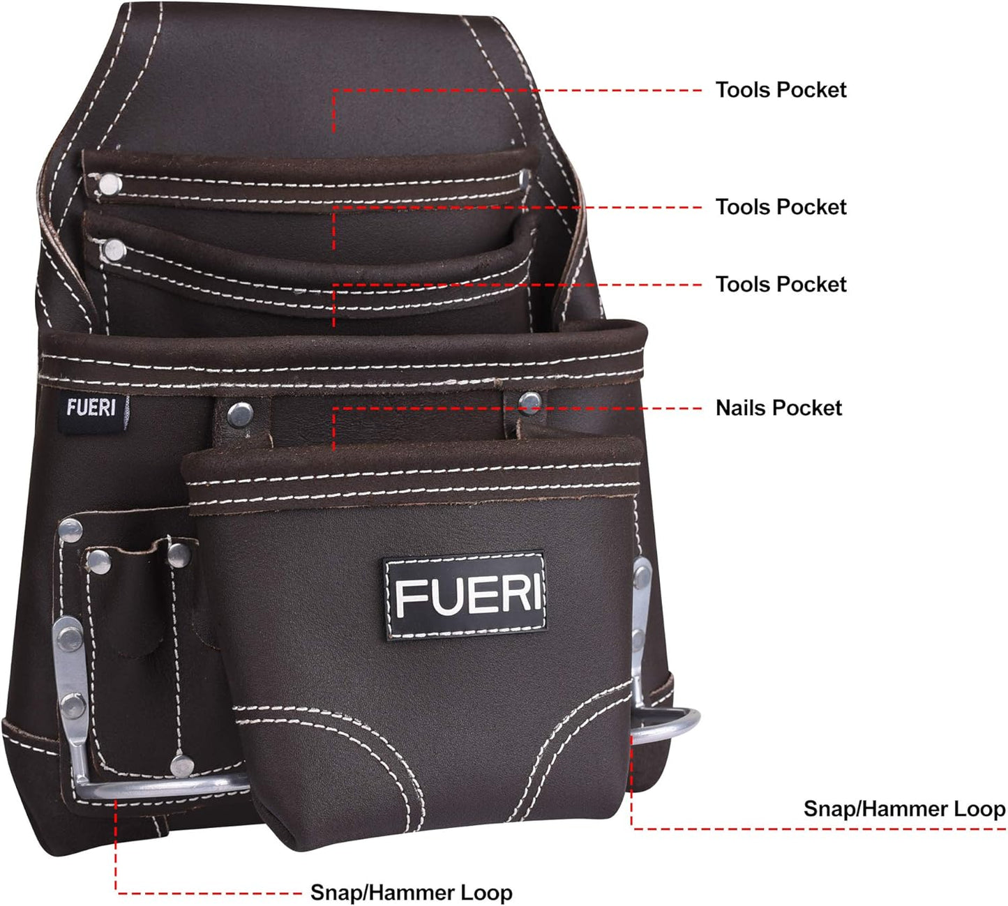FUERI 10-Pocket Tool Pouch (Black)