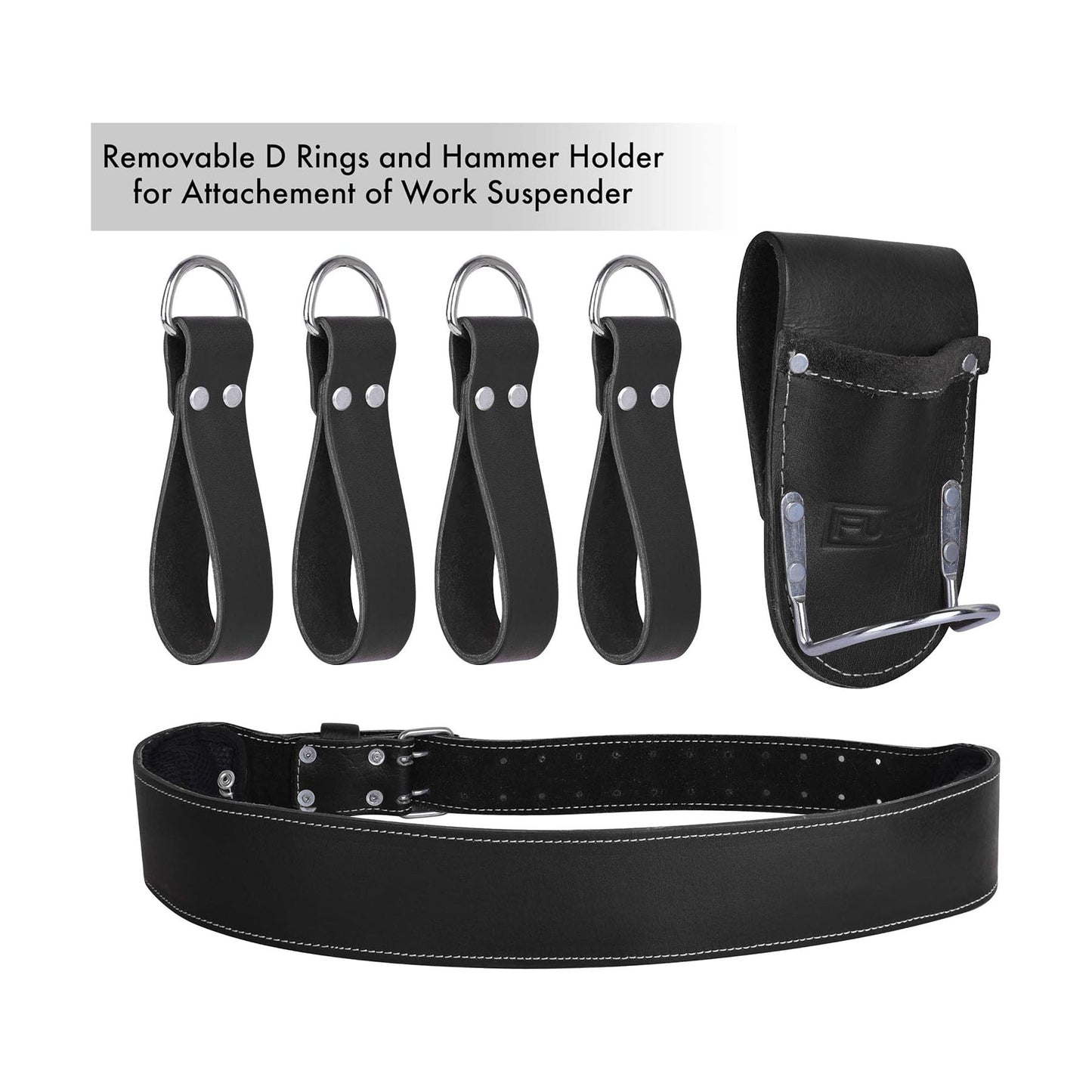 FUERI Heavy Duty 19-Pocket Leather Tool Belt