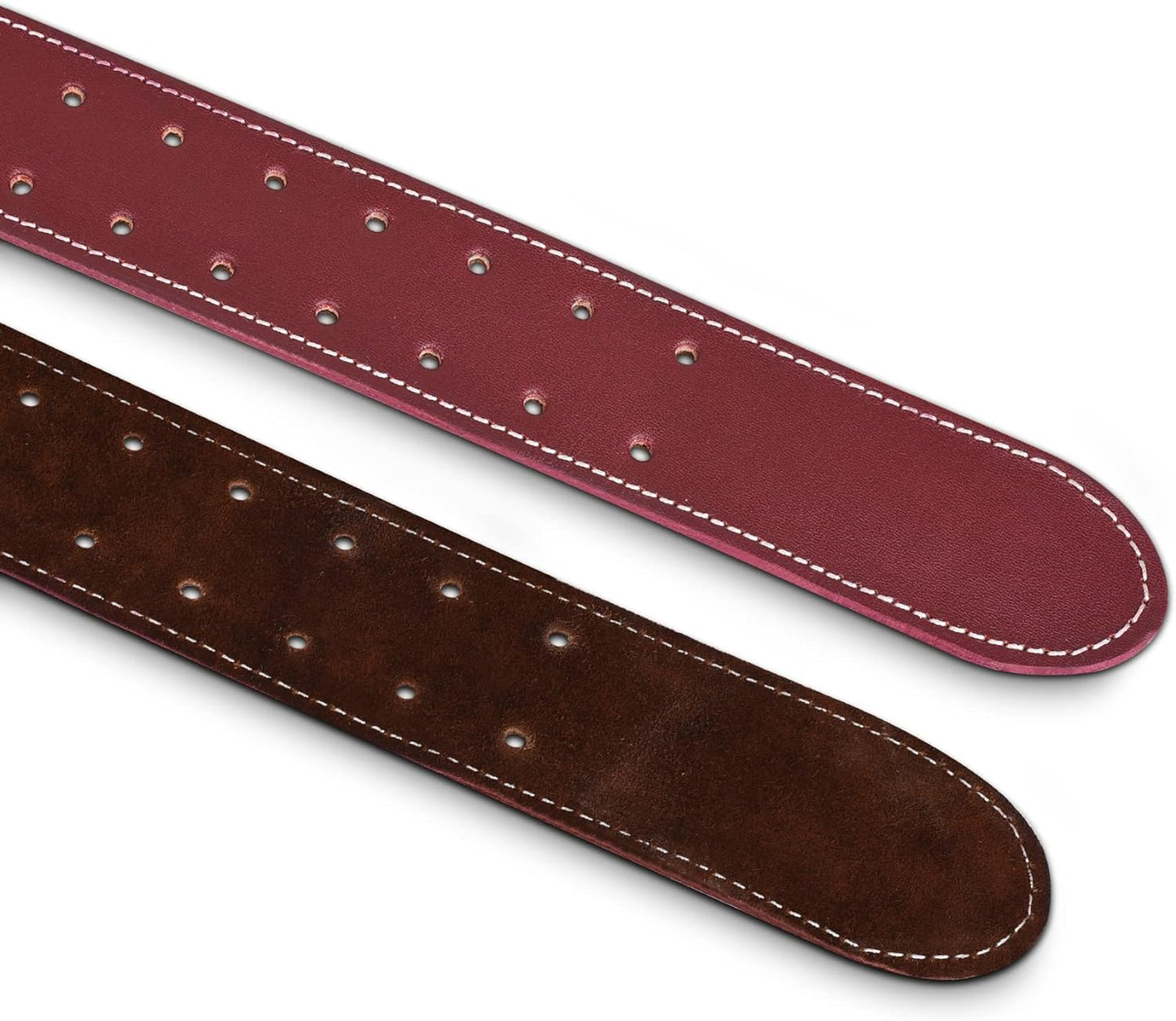 FEURI Premium Grain Leather Work Belt (Maroon) With Foam Padding