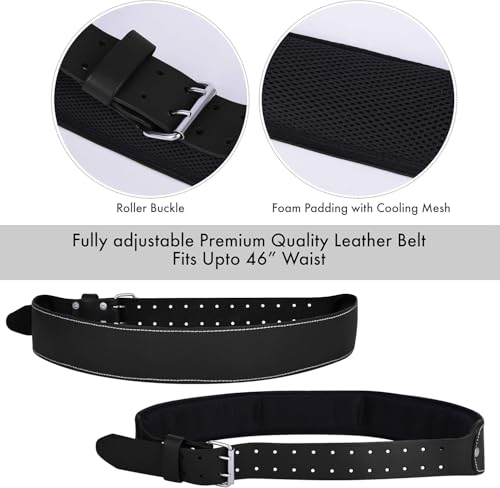 17 Pocket Black Leather Tool Belt With Suspender