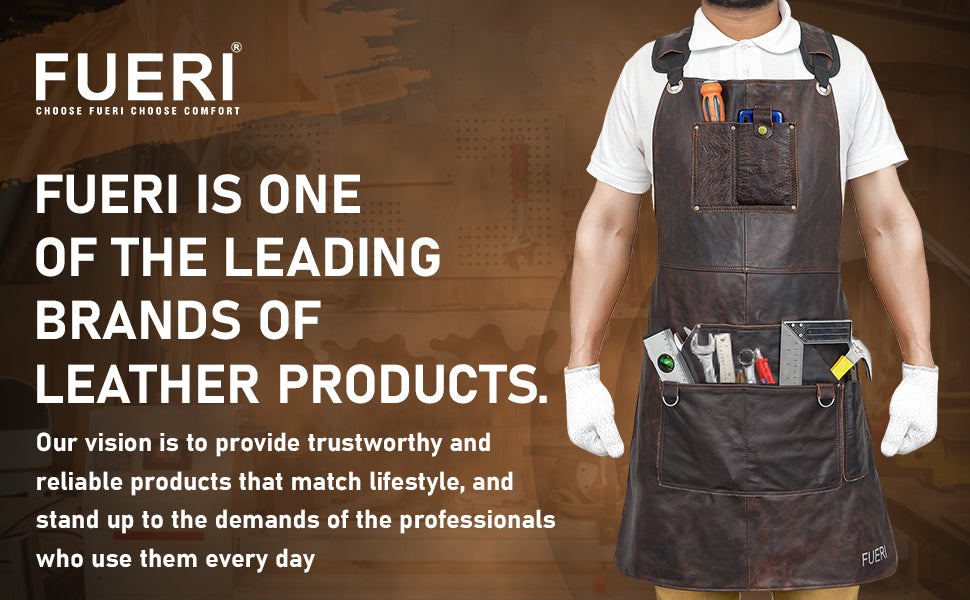 FUERI Heavy Duty Leather Tool Apron for Men & Women