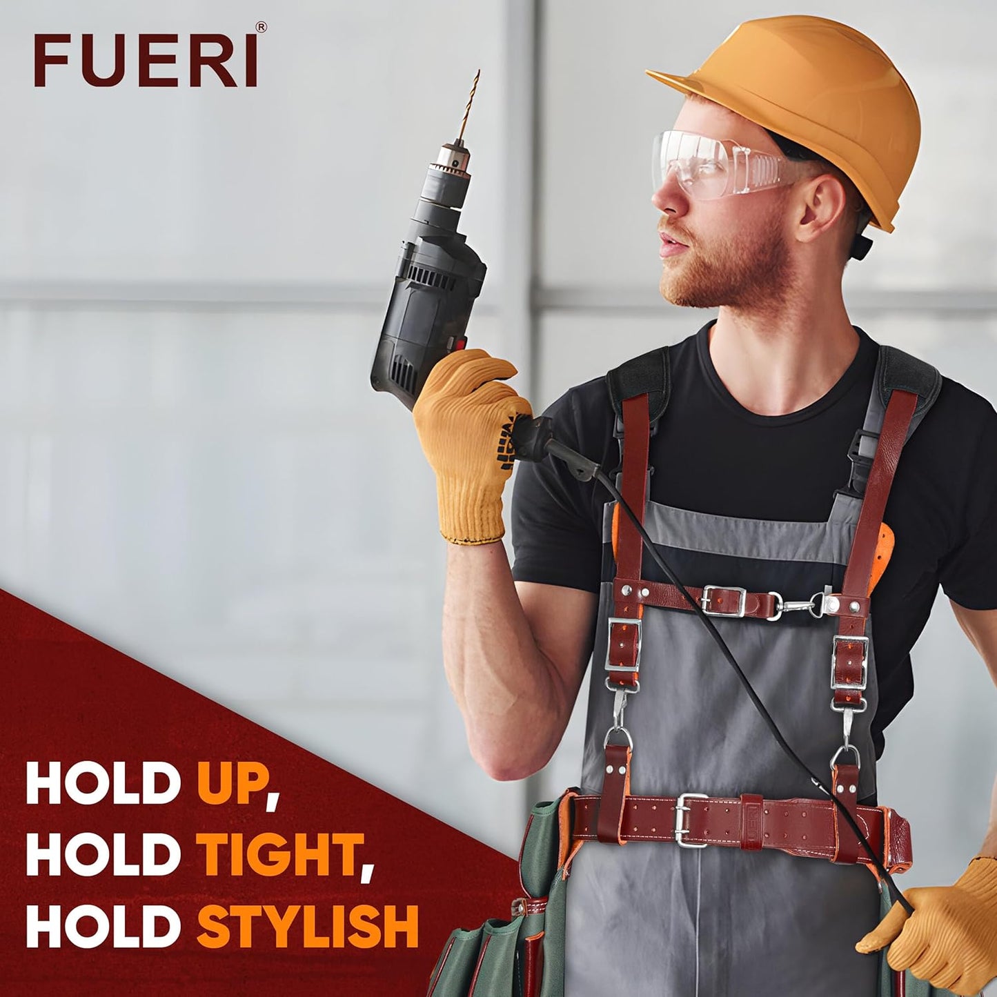 FUERI Tool Belt Suspender with 4 Detachable D-Loops
