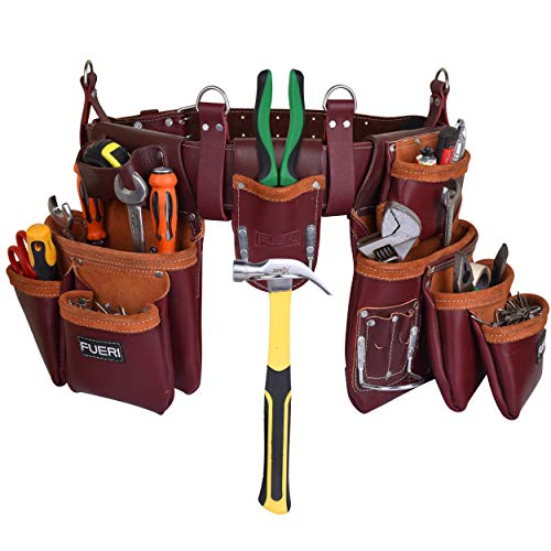 Heavy Duty 19-Pocket Leather Tool Belt