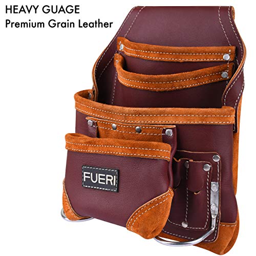 FUERI Professional 10-Pocket Carpenter Tool Pouch