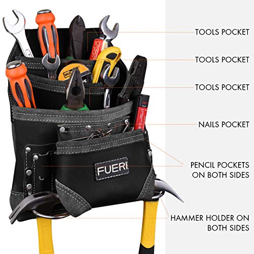 FUERI Leather 10 Pocket Tool Pouch