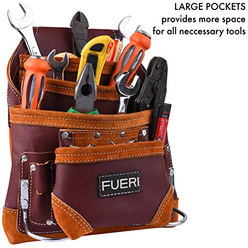 FUERI Professional 10-Pocket Carpenter Tool Pouch