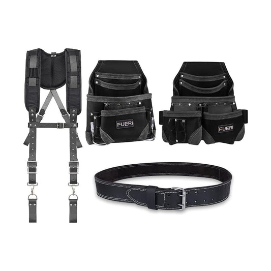 FEURI Framers Tool Belt Kit with Leather Suspenders