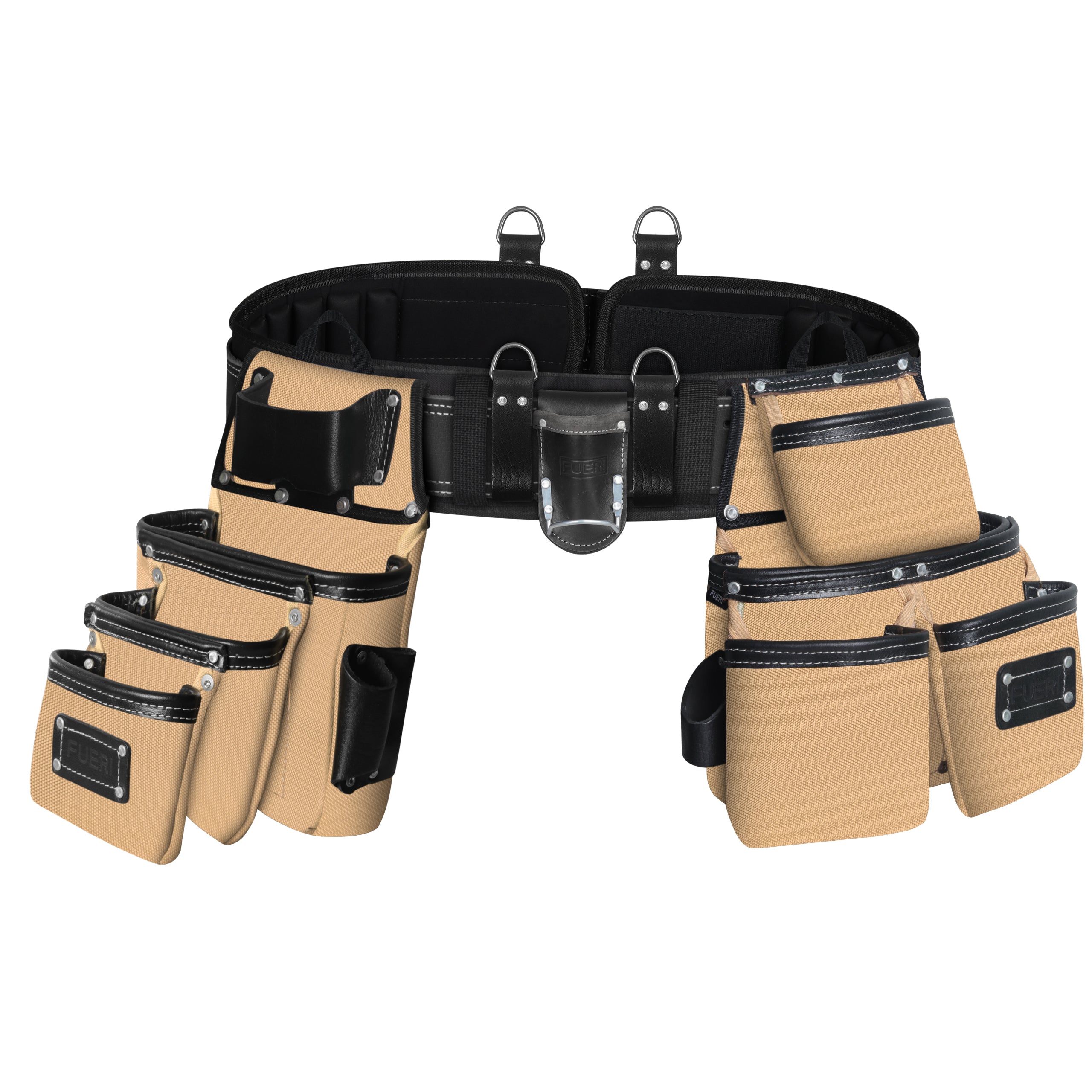 26 Pocket Grain Leather-Nylon Tool Belt Set – Fueri