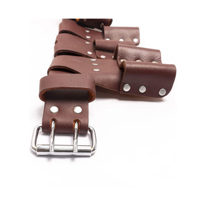 FUERI 6-Piece Leather Tool Belt for Carpenters & Electricians