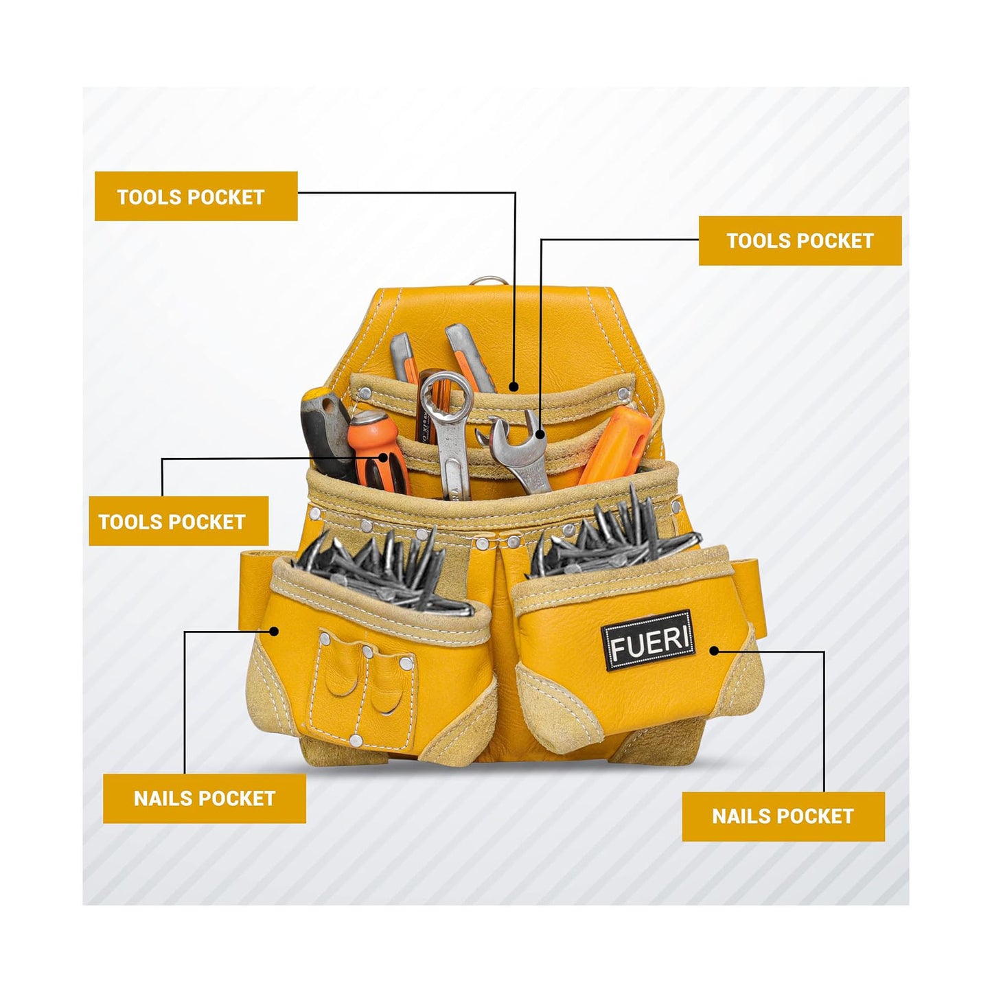 FUERI 5-Pocket Heavy-Duty Tool Pouch