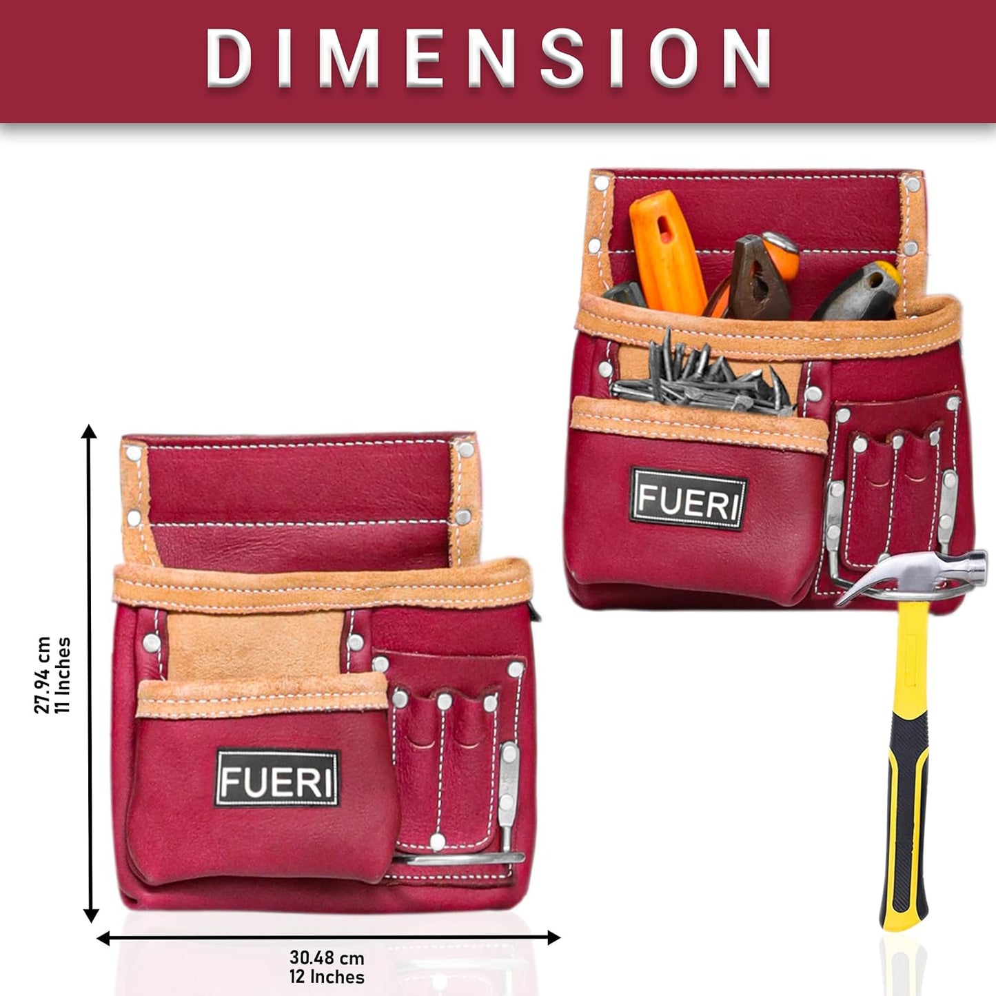 Fueri Heavy Duty 11-Pocket Tool Belt