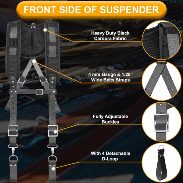 Fueri Heavy Duty 19-Pocket Leather Tool Belt with Suspender (Tool Kit)