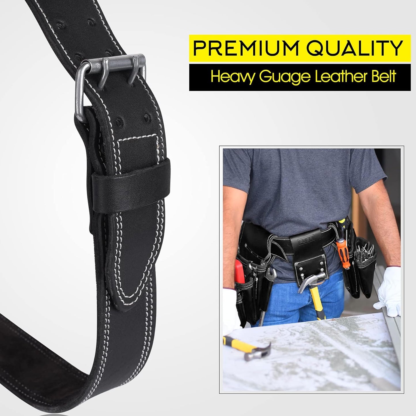 FEURI Tool Belt Kit with Leather Suspenders