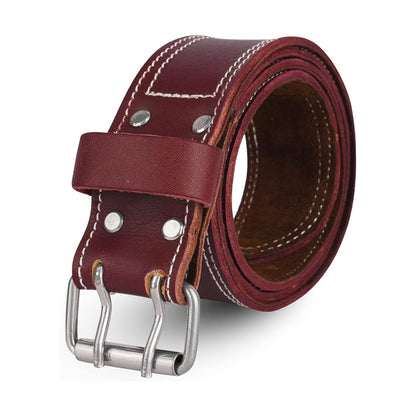 FUERI Premium Quality Leather Work Belt (Maroon)
