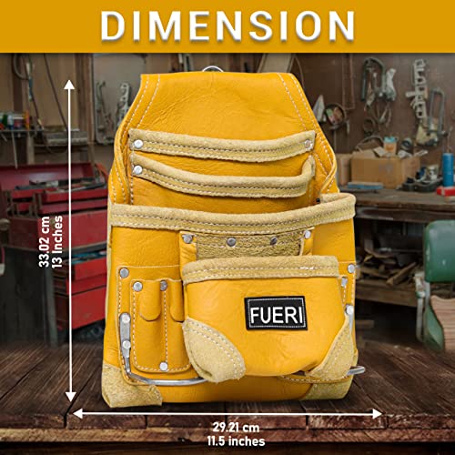 FUERI Professional 10-Pocket Carpenter Tool Pouch