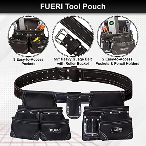 FUERI Natural Oil Tanned Leather Tool Belt