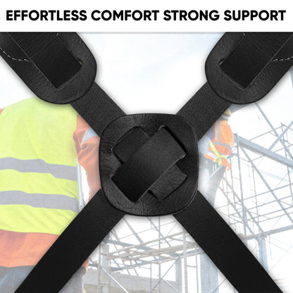 26 Pocket Leather-Nylon Tool Belt with Suspenders for Carpenters, Electricians & Framers