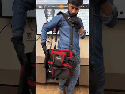 23 Pocket Heavy-Duty Nylon Tool Belt with Suspenders for Carpenters, Framers & Electricians